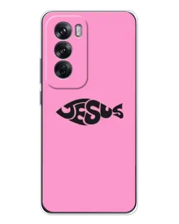 Чехол для OPPO Reno 12 с картинкой «Розовый символ  Jesus»