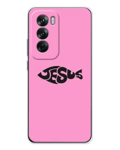 Чехол для OPPO Reno 12 с картинкой «Розовый символ Jesus» Чехол для OPPO Reno 12 с картинкой «Розовый символ Jesus»