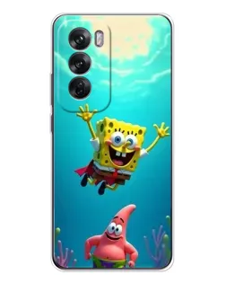 Чехол для OPPO Reno 12 с картинкой «Спанч Боб под водой»