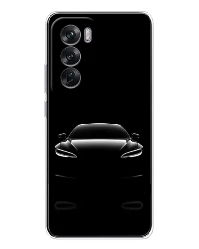 Чохол для OPPO Reno 12 з картинкою «Силует Tesla Night»