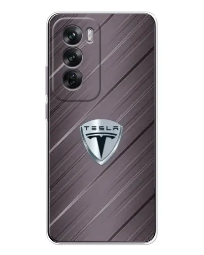 Чохол для OPPO Reno 12 з картинкою «Металева текстура Tesla»