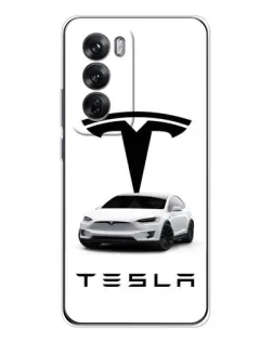 Чохол для OPPO Reno 12 з картинкою «Tesla White Style»