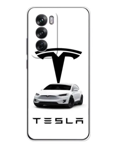 Чохол для OPPO Reno 12 з картинкою «Tesla White Style»