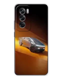 Чохол для OPPO Reno 12 з картинкою «Cybertruck у пустелі»