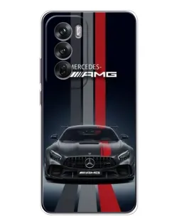 Чохол для OPPO Reno 12 з картинкою «Mercedes — білий карбон»