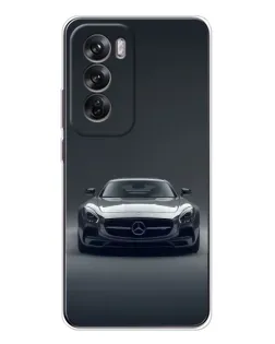 Чехол для OPPO Reno 12 с картинкой «Mercedes на черном»