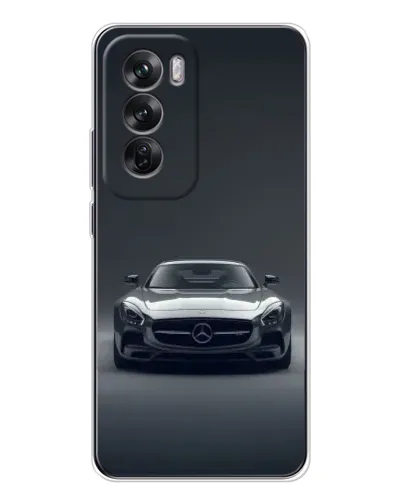 Чехол для OPPO Reno 12 с картинкой «Mercedes на черном»