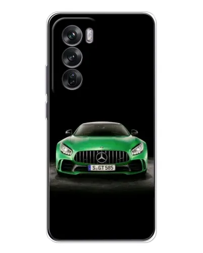 Чехол для OPPO Reno 12 с картинкой «Mercedes — неоновый лого»