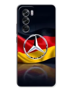 Чехол для OPPO Reno 12 с картинкой «Mercedes — флаг Германии»