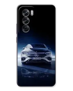 Чехол для OPPO Reno 12 с картинкой «Ночной Mercedes EQ»