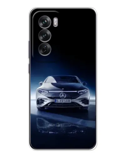 Чехол для OPPO Reno 12 с картинкой «Ночной Mercedes EQ»