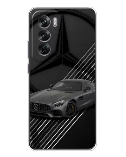 Чехол для OPPO Reno 12 с картинкой «Mercedes AMG — графика»