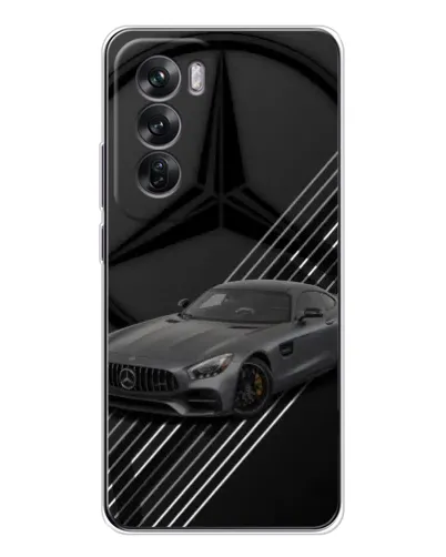 Чехол для OPPO Reno 12 с картинкой «Mercedes AMG — графика»