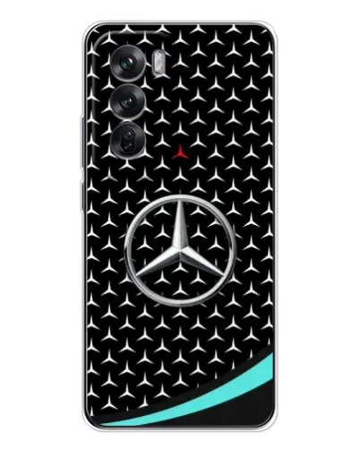 Чехол для OPPO Reno 12 с картинкой «Mercedes — бирюзовый акцент»
