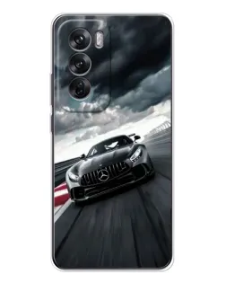 Чехол для OPPO Reno 12 с картинкой «Гоночный Mercedes AMG»