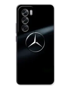 Чехол для OPPO Reno 12 с картинкой «Mercedes на металле»
