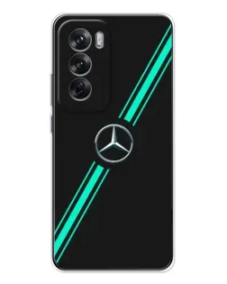 Чехол для OPPO Reno 12 с картинкой «Спортивные линии Mercedes»