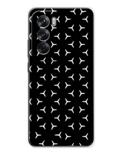 Чехол для OPPO Reno 12 с картинкой «Mercedes паттерн звезд»