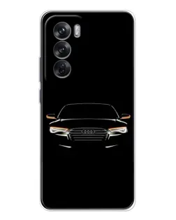 Чехол для OPPO Reno 12 с картинкой «Audi — ночной контур»