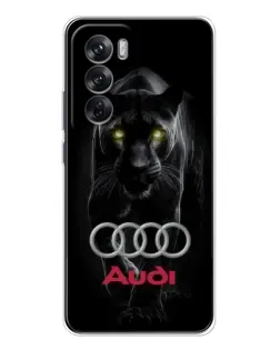 Чехол для OPPO Reno 12 с картинкой «Пантера и Audi»
