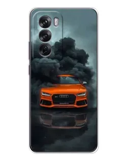 Чехол для OPPO Reno 12 с картинкой «Audi в облаках дыма»