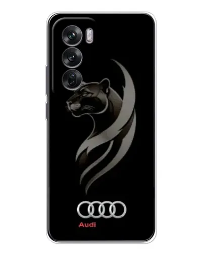 Чехол для OPPO Reno 12 с картинкой «Графика — пантера и Audi» Чехол для OPPO Reno 12 с картинкой «Графика — пантера и Audi»