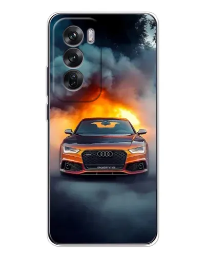 Чехол для OPPO Reno 12 с картинкой «Audi в огненном дыму» Чехол для OPPO Reno 12 с картинкой «Audi в огненном дыму»