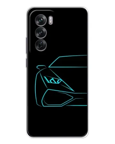 Чехол для OPPO Reno 12 с картинкой «Голубой силуэт Lamborghini» Чехол для OPPO Reno 12 с картинкой «Голубой силуэт Lamborghini»