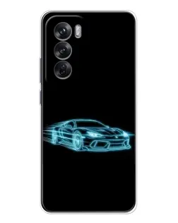 Чехол для OPPO Reno 12 с картинкой «Неоновый контур Lamborghini» Чехол для OPPO Reno 12 с картинкой «Неоновый контур Lamborghini»