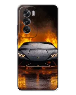 Чехол для OPPO Reno 12 с картинкой «Lamborghini в огне» Чехол для OPPO Reno 12 с картинкой «Lamborghini в огне»