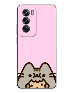 Чохол для OPPO Reno 12 з картинкою «Pusheen та печиво»