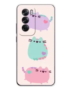 Чохол для OPPO Reno 12 з картинкою «Pusheen тріо»