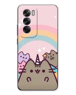 Чохол для OPPO Reno 12 з картинкою «Єдиноріг Pusheen»