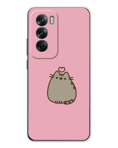 Чохол для OPPO Reno 12 з картинкою «Pusheen серце»
