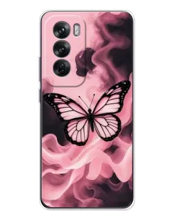Чохол для OPPO Reno 12 з картинкою «Метелик у диму»
