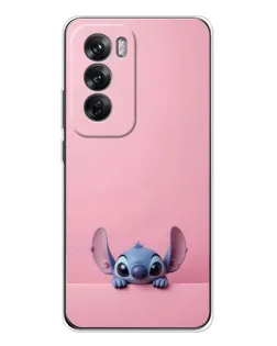 Чехол для OPPO Reno 12 с картинкой «Stitch выглядывает»