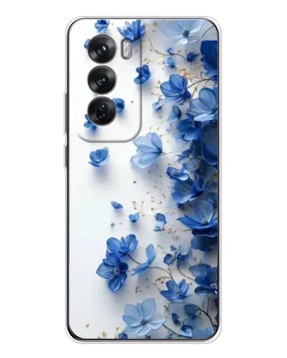 Чохол для OPPO Reno 12 з картинкою «Блакитний квітковий каскад»