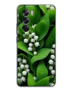 Чохол для OPPO Reno 12 з картинкою «Конвалії в зелені»
