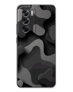 Чохол для OPPO Reno 12 з картинкою «Темний абстрактний камуфляж»