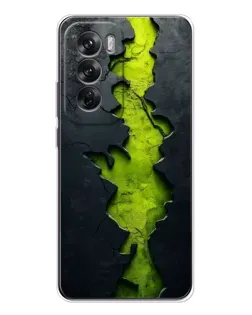 Чохол для OPPO Reno 12 з картинкою «Салатовий розлом скелі»