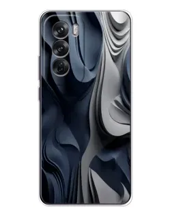 Чохол для OPPO Reno 12 з картинкою «Об'ємні сині складки»
