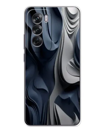 Чохол для OPPO Reno 12 з картинкою «Об'ємні сині складки»