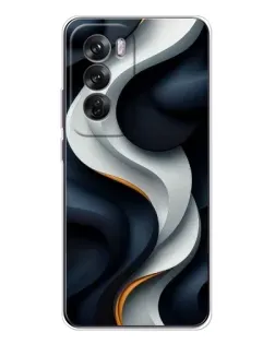 Чохол для OPPO Reno 12 з картинкою «Об'ємні чорно-білі стрічки»