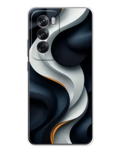 Чохол для OPPO Reno 12 з картинкою «Об'ємні чорно-білі стрічки»