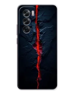 Чохол для OPPO Reno 12 з картинкою «Червона лавова тріщина»