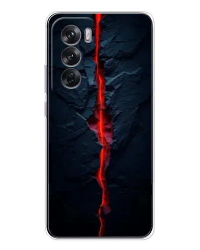 Чохол для OPPO Reno 12 з картинкою «Червона лавова тріщина»