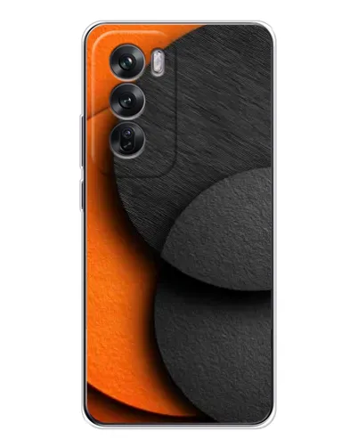 Чохол для OPPO Reno 12 з картинкою «Геометрія помаранчевих кіл»