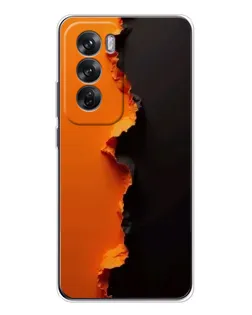 Чохол для OPPO Reno 12 з картинкою «Помаранчевий розлом»