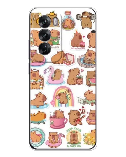 Чехол для OPPO Reno 12 с картинкой «Капибары набор» Чехол для OPPO Reno 12 с картинкой «Капибары набор»