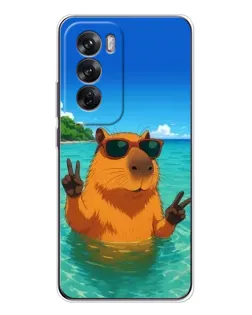 Чехол для OPPO Reno 12 с картинкой «Морская капибара» Чехол для OPPO Reno 12 с картинкой «Морская капибара»